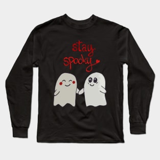 Stay spooky cute ghosts couple Long Sleeve T-Shirt